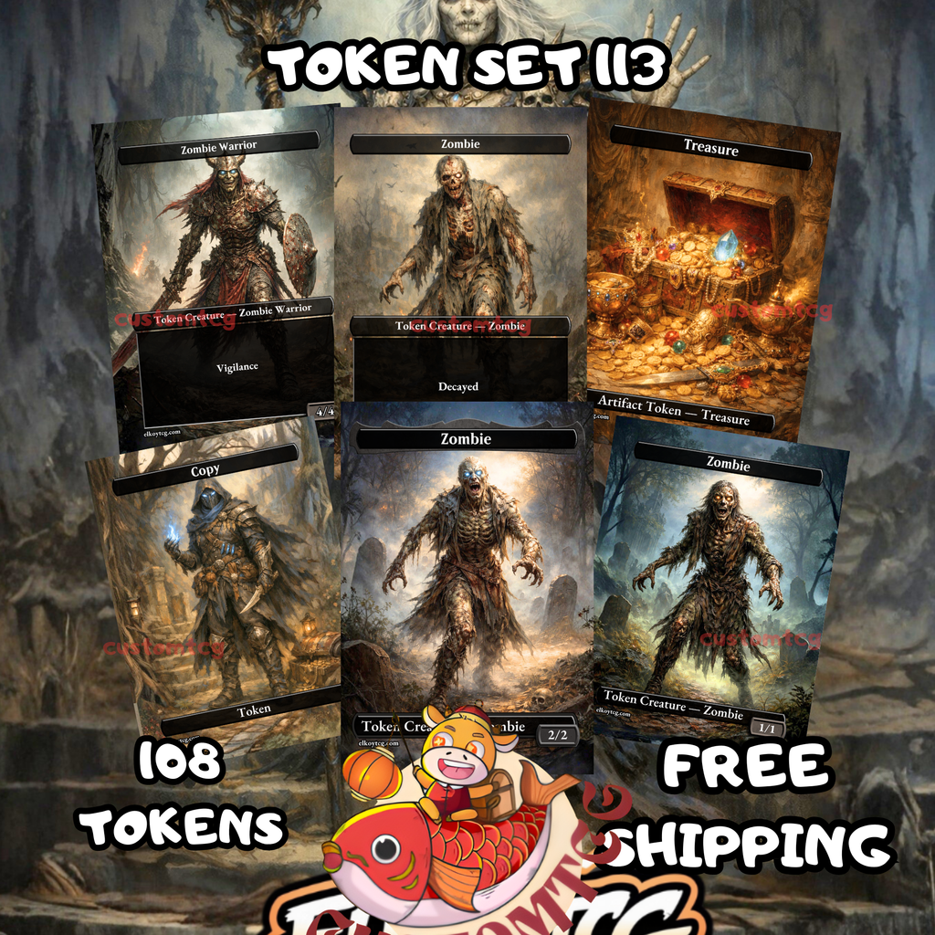 Token Set 113 Zombie Horde & Copy Pack (108 Tokens)