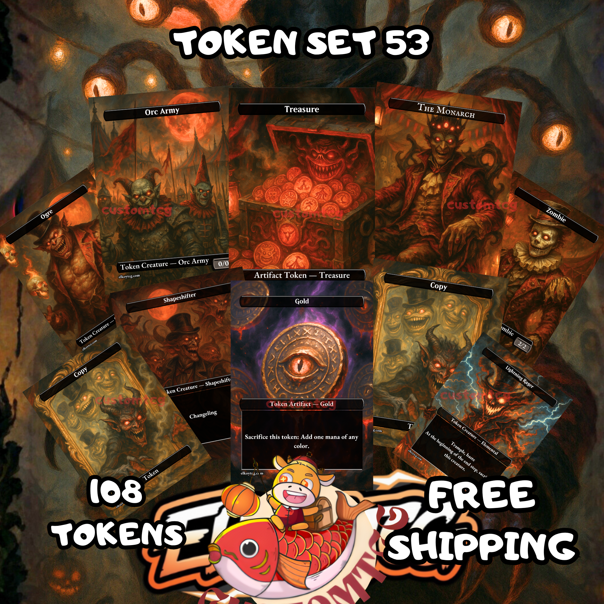 Token Set 53 — Infernal Carnival Custom Token Pack for MTG (108 Cards)