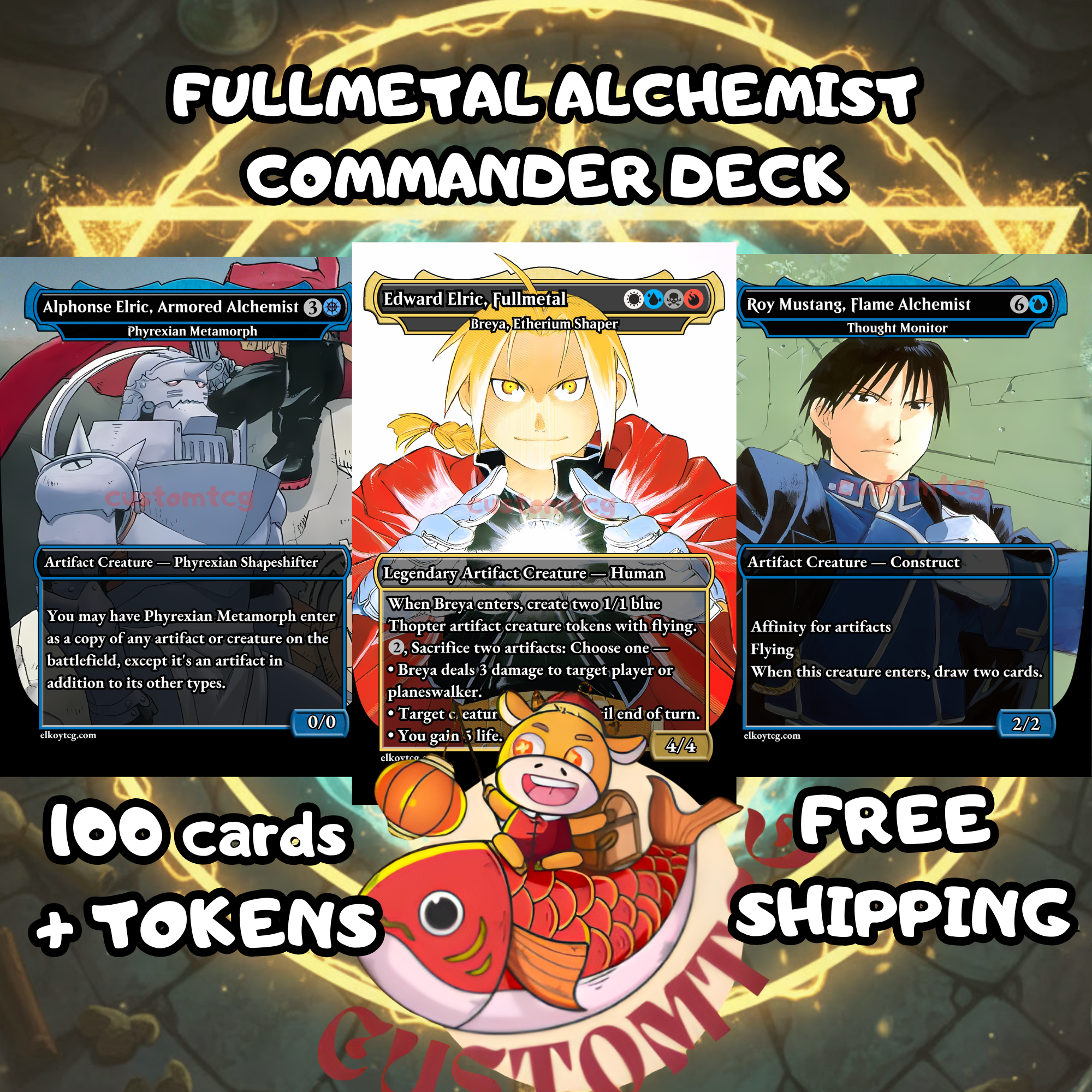 Fullmetal Alchemist Custom Commander Deck — 100 Cards + Tokens | Anime-Themed | Free Shipping