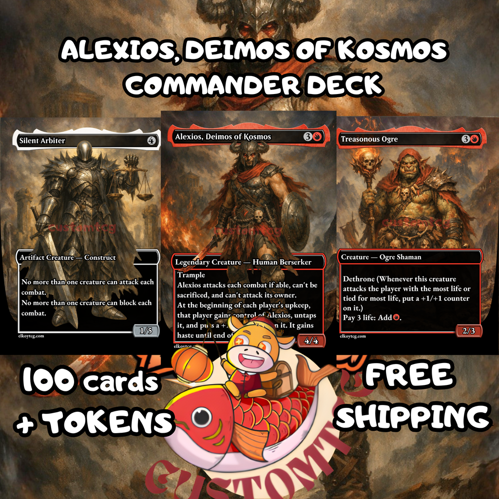 Alexios Deimos of Kosmos Commander Deck | 100 Custom Cards + Tokens | Fantasy Art | Red Voltron Equipment