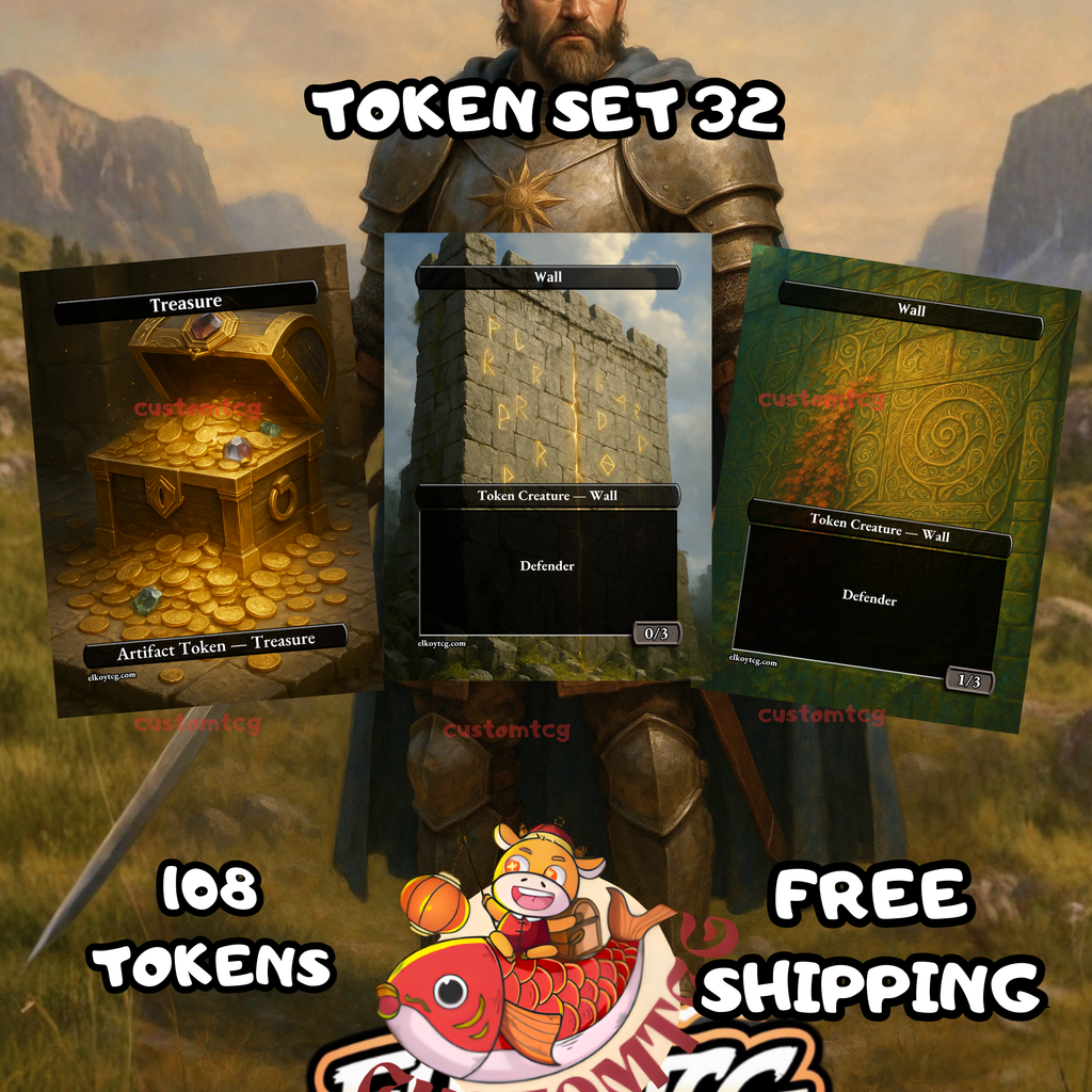 Token Set 32 — Treasure &  Walls (108 Tokens)