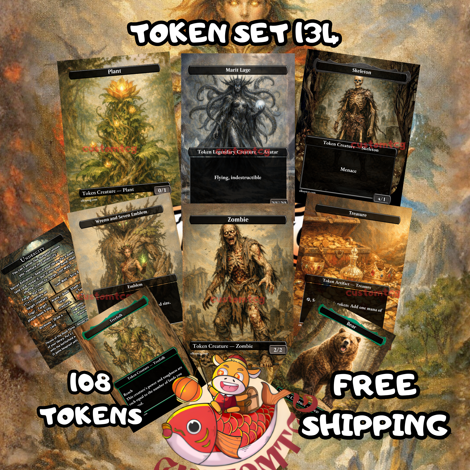 Marit Lage, Undercity & Token Variety Pack (108 Tokens) | Token Set 134