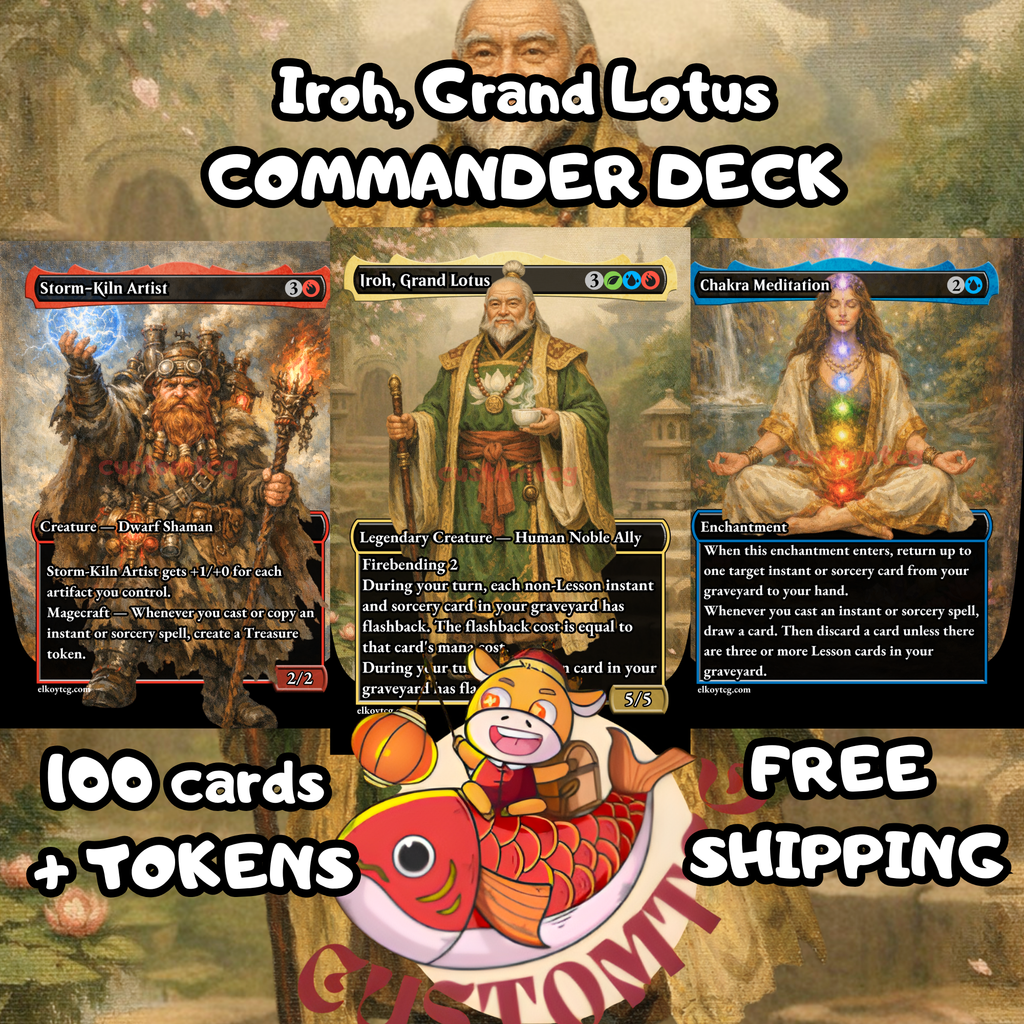 Iroh, Grand Lotus Custom Commander Deck — Spellslinger Storm | Temur | Fantasy Art Proxy Deck