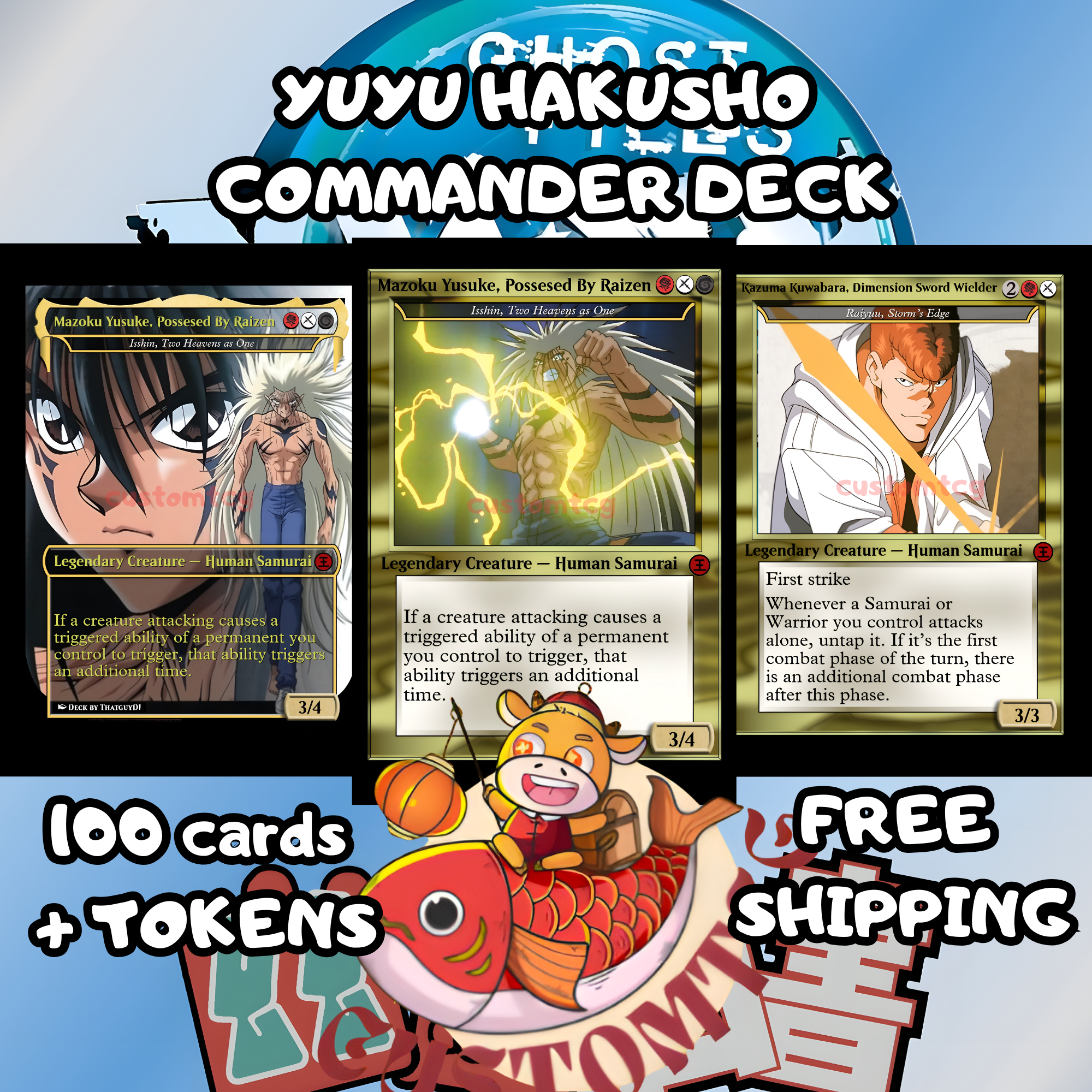 Yu Yu Hakusho Custom Commander Deck — Yusuke Urameshi | Spirit Detective | Anime Proxy Deck