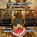 Laughing Jasper Flint Commander Deck | 100 Custom Cards + Tokens | Dark Fantasy Art | Outlaw Exile Rakdos Black Red Deck