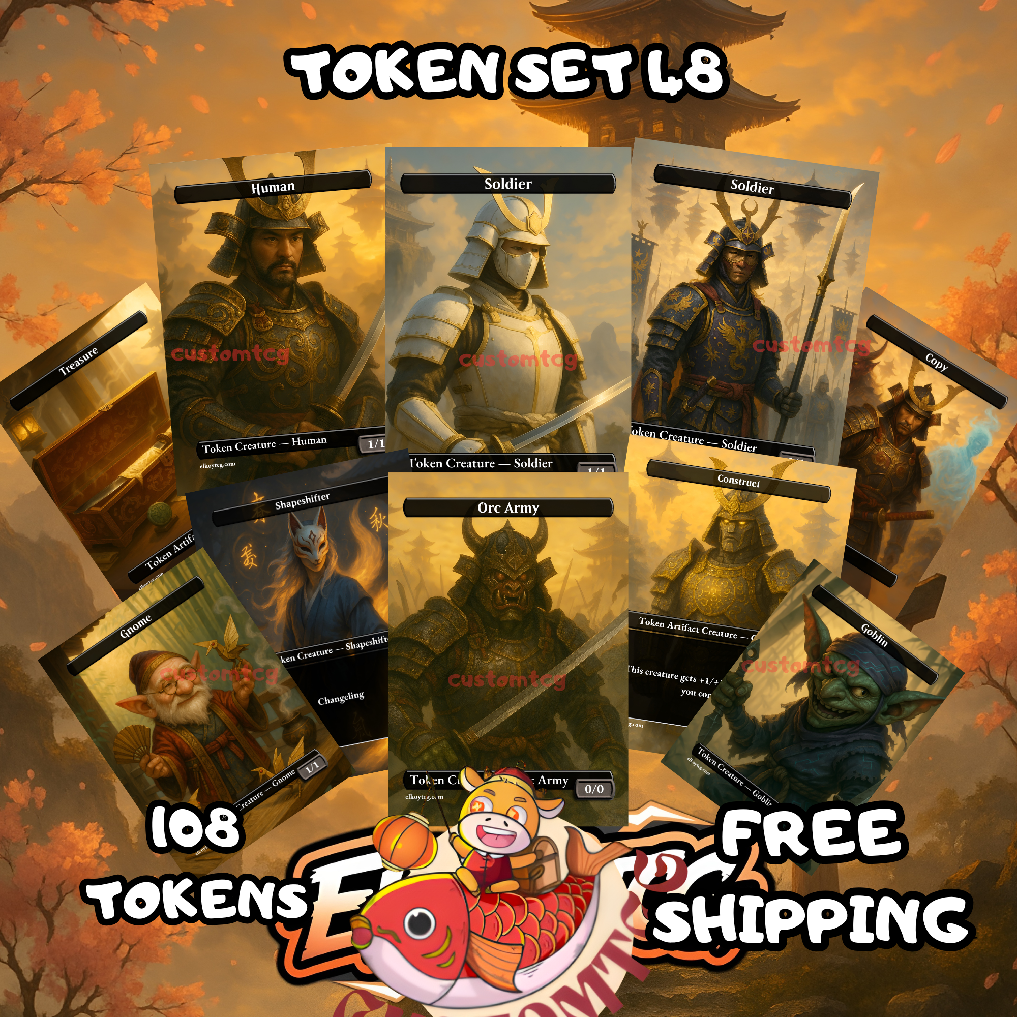 TOKEN SET 48 - 108 TOKENS FOR MTG
