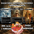Elesh Norn Mother of Machines Commander Deck | 100 Custom Cards + Tokens | Fantasy Art | ETB Flicker Mono White Deck