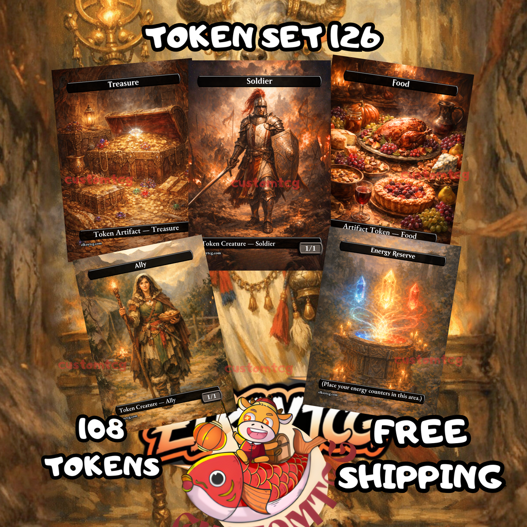 Token Set 126 – 108 Tokens (Treasure, Food, Soldier, Ally, Energy Reserve)