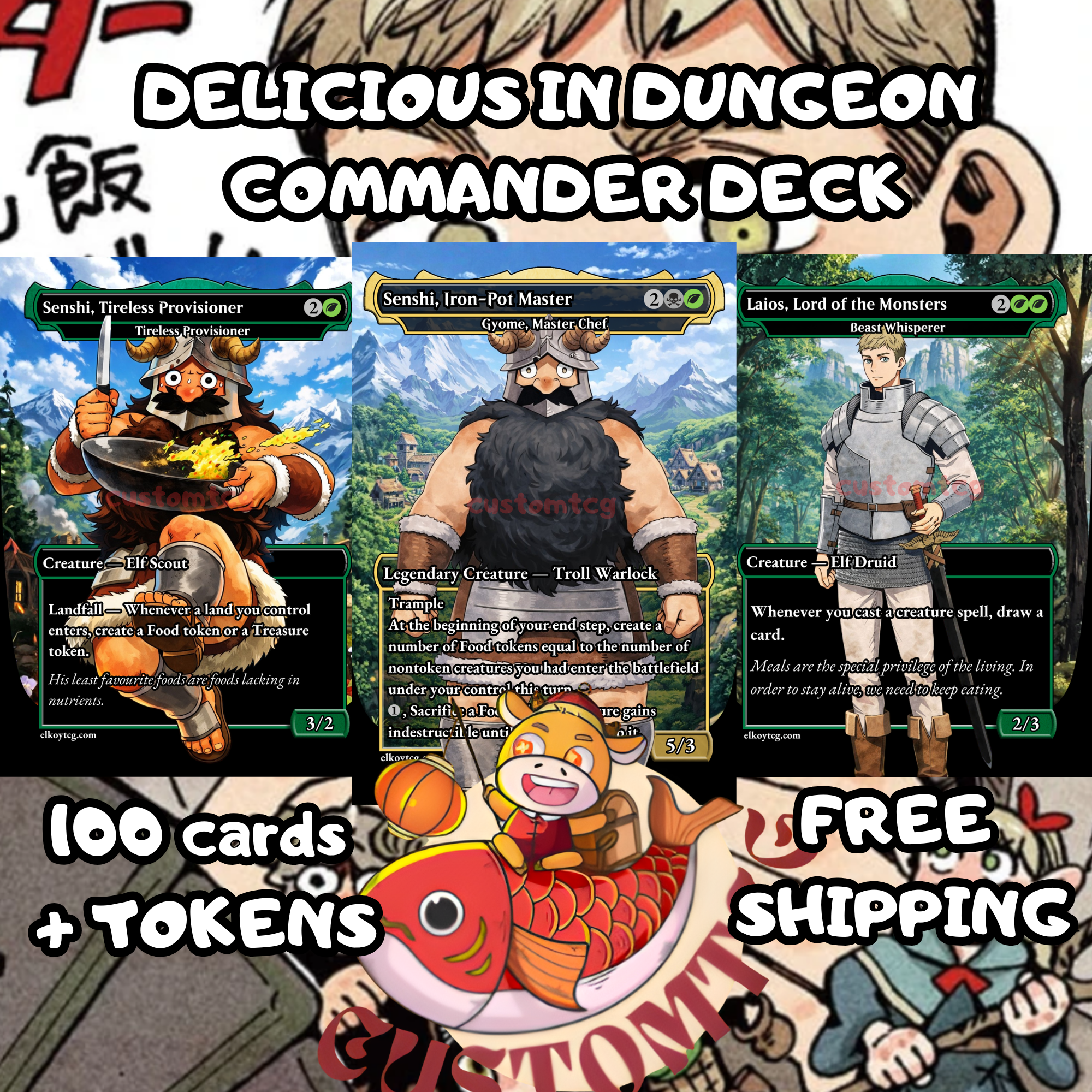 Delicious in Dungeon Custom Commander Deck — Shenshin | Dungeon Feast | Anime Proxy Deck