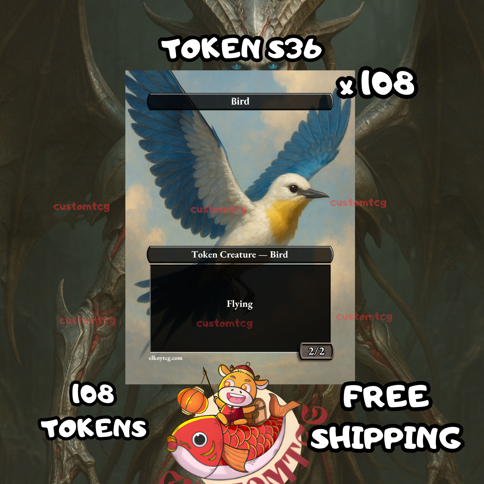 Bird flying 2-2 blue 108 copies - S36