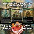 Adrix and Nev Twincasters Custom Commander Deck – 100 Cards + Tokens – Fantasy Trading Card Game
