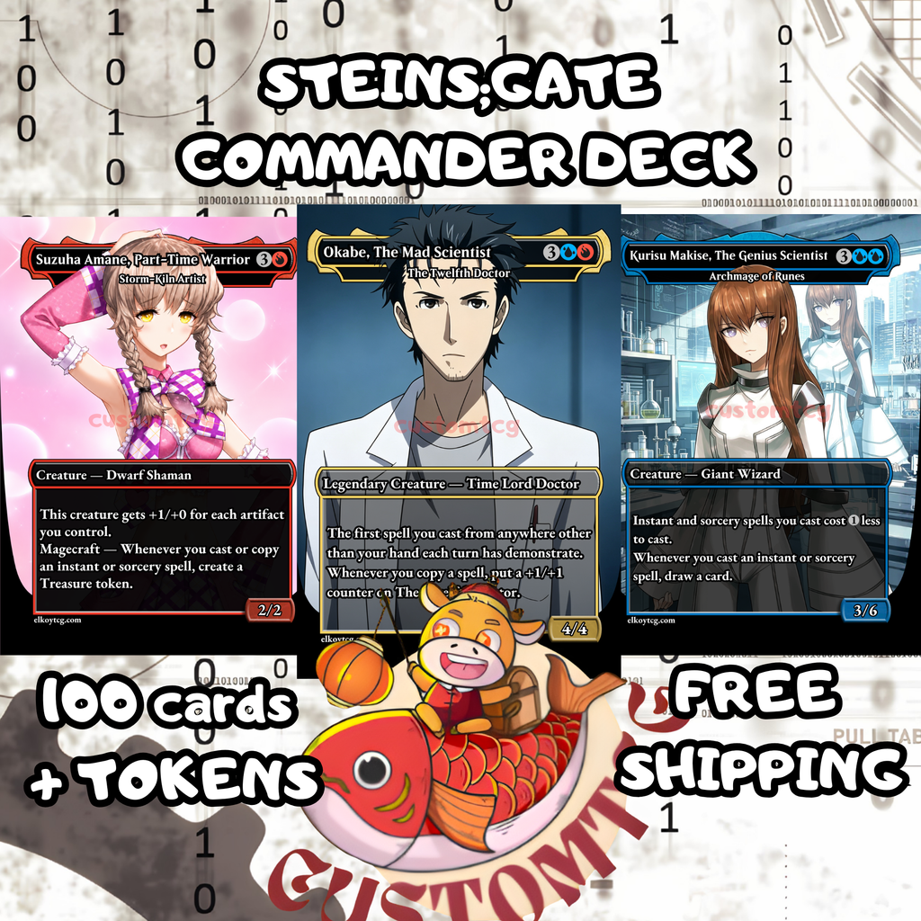 Steins;Gate Custom Commander Deck — 100 Cards + Tokens | Anime-Themed | Free Shipping