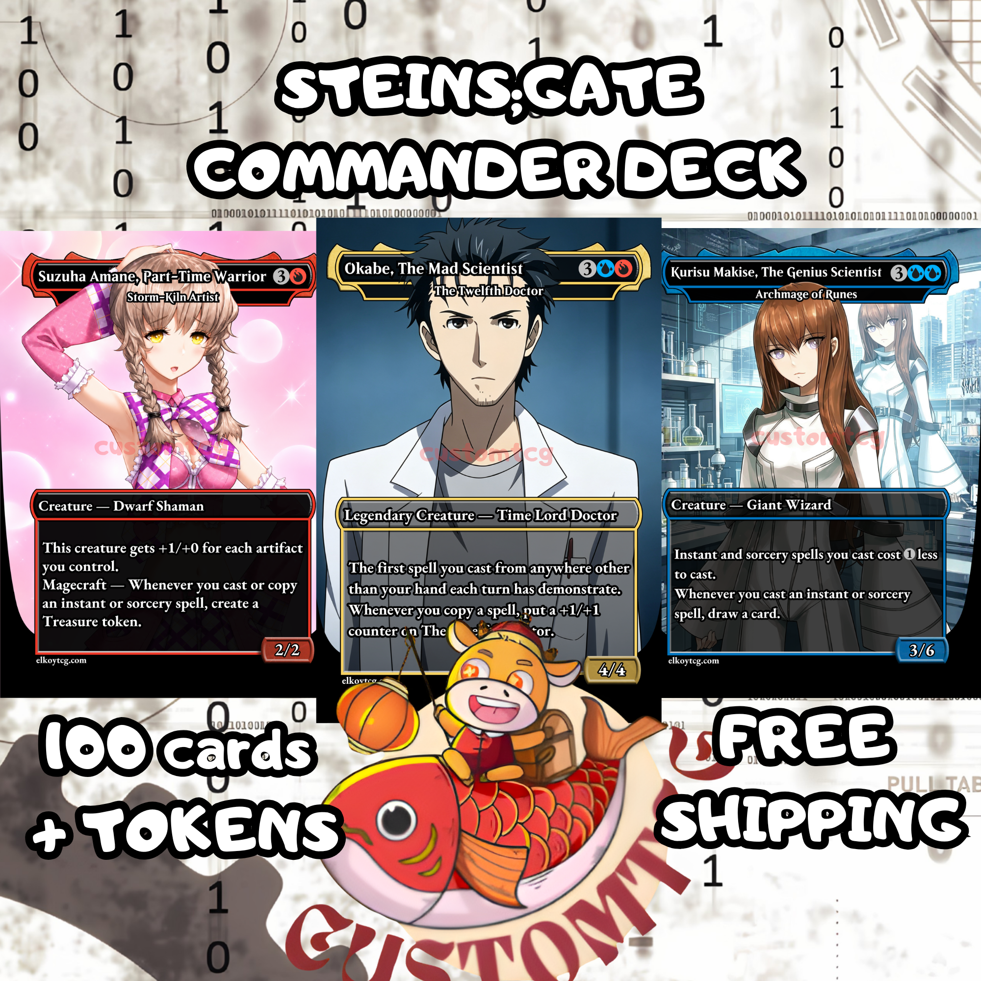 Steins;Gate Custom Commander Deck — 100 Cards + Tokens | Anime-Themed | Free Shipping