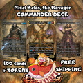 Nicol Bolas, the Ravager Custom Commander Deck — Dragon God | Grixis Control | Fantasy Art Proxy Deck