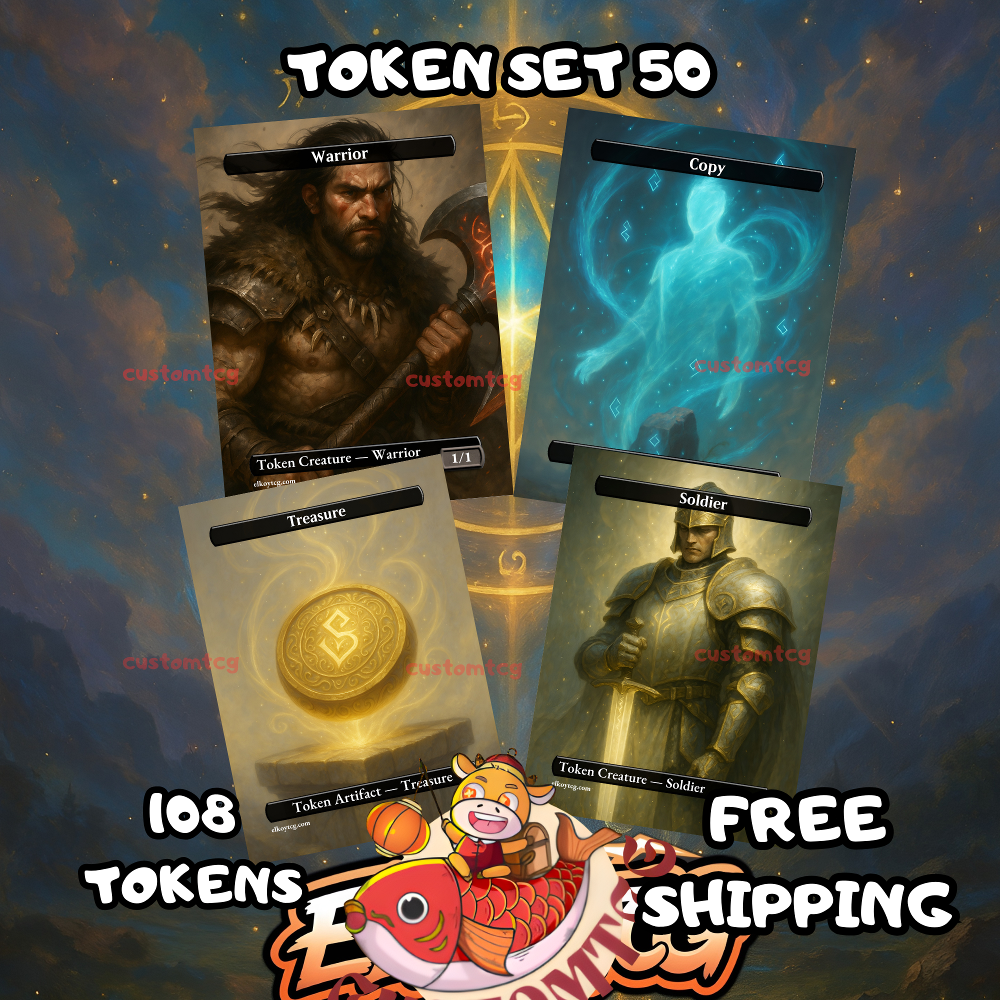 TOKEN SET 50 - 108 CUSTOM TOKENS FOR MTG