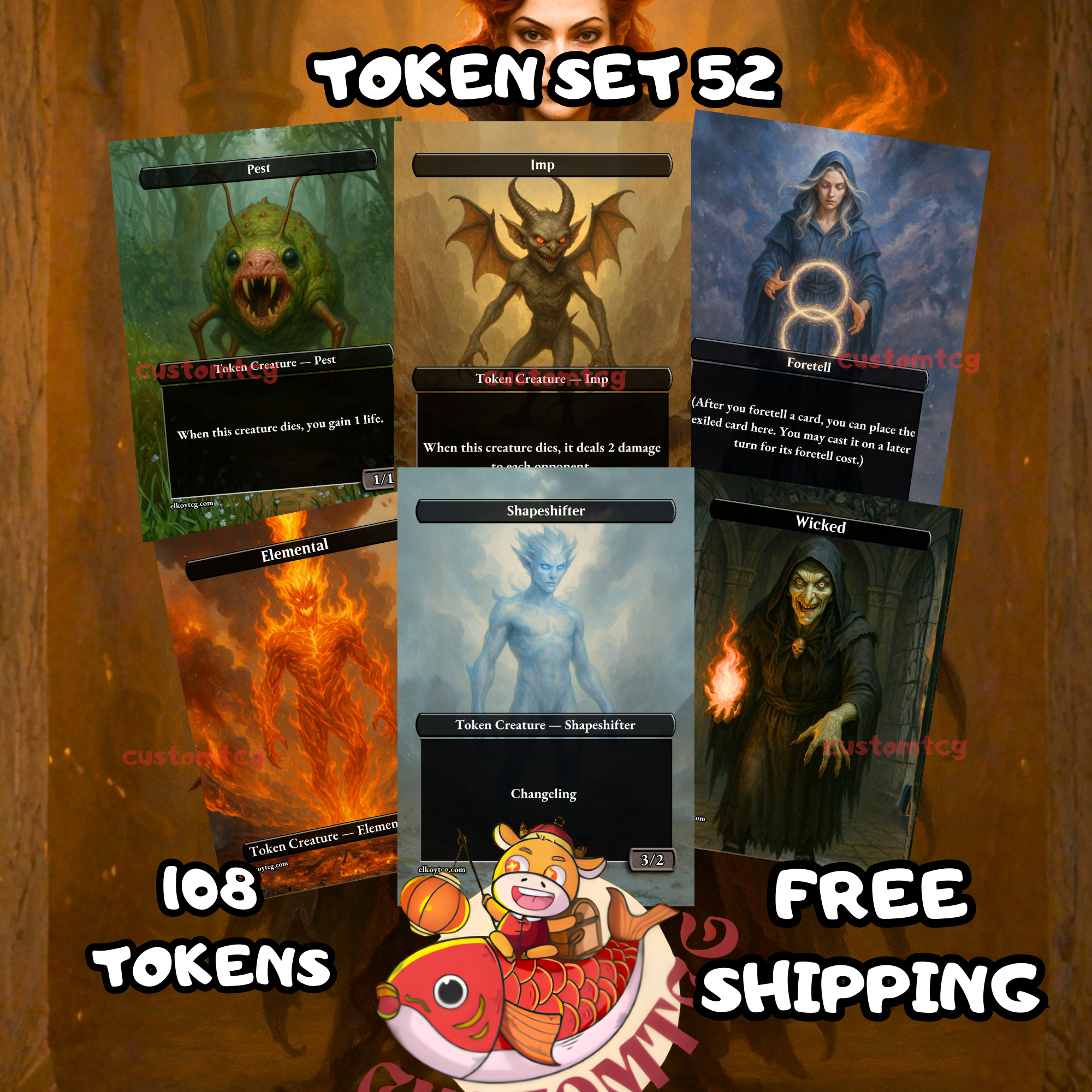 TOKEN SET 52 - 108 TOKENS FOR MTG