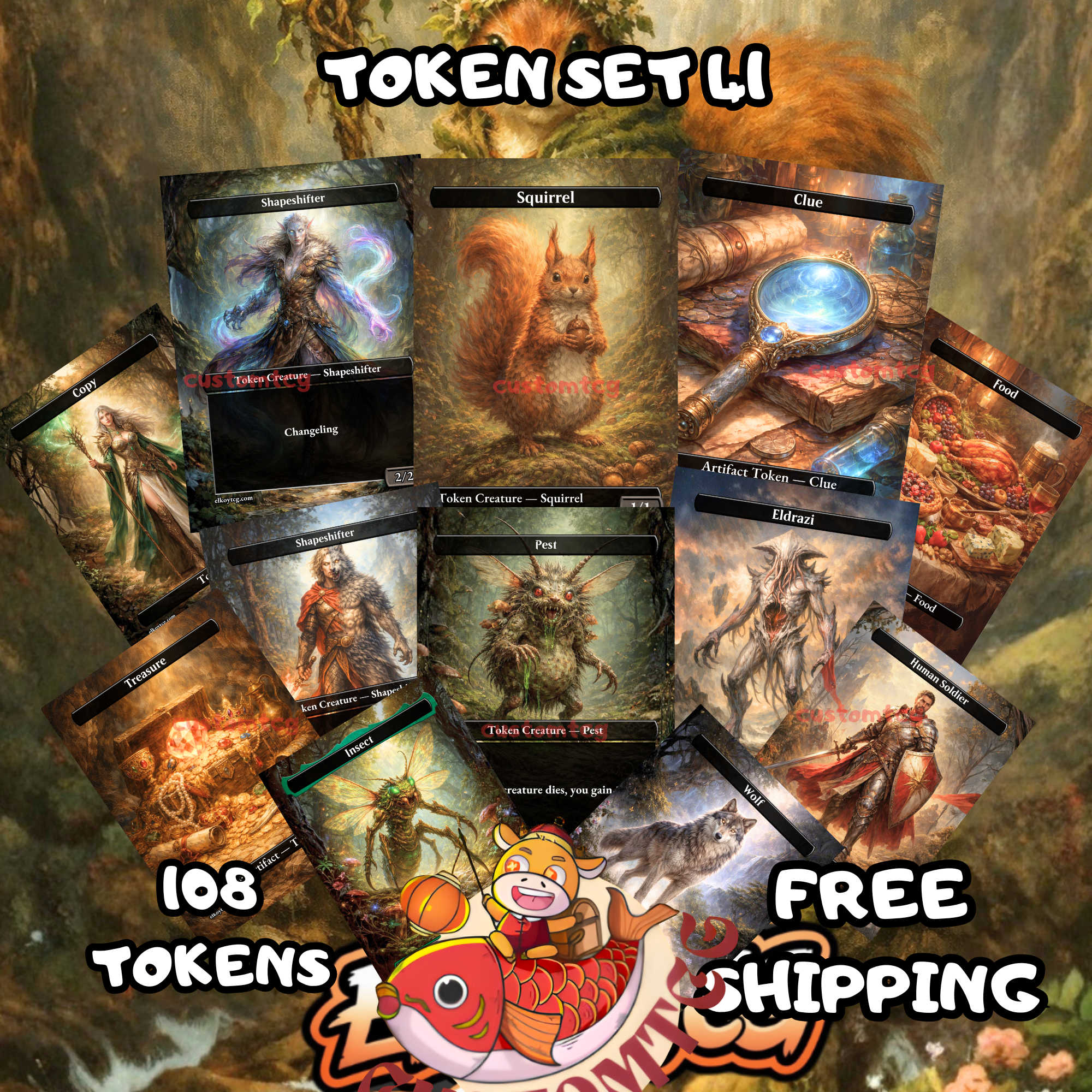 TOKEN SET 41 - 108 CUSTOM TOKENS FOR MTG