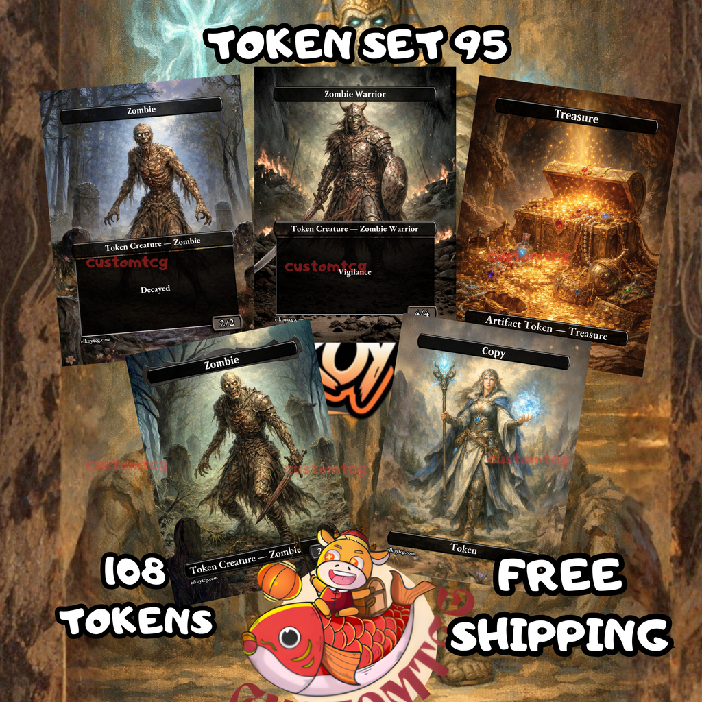 TOKEN SET 95 • 108 Tokens • Zombies, Treasure & Copy
