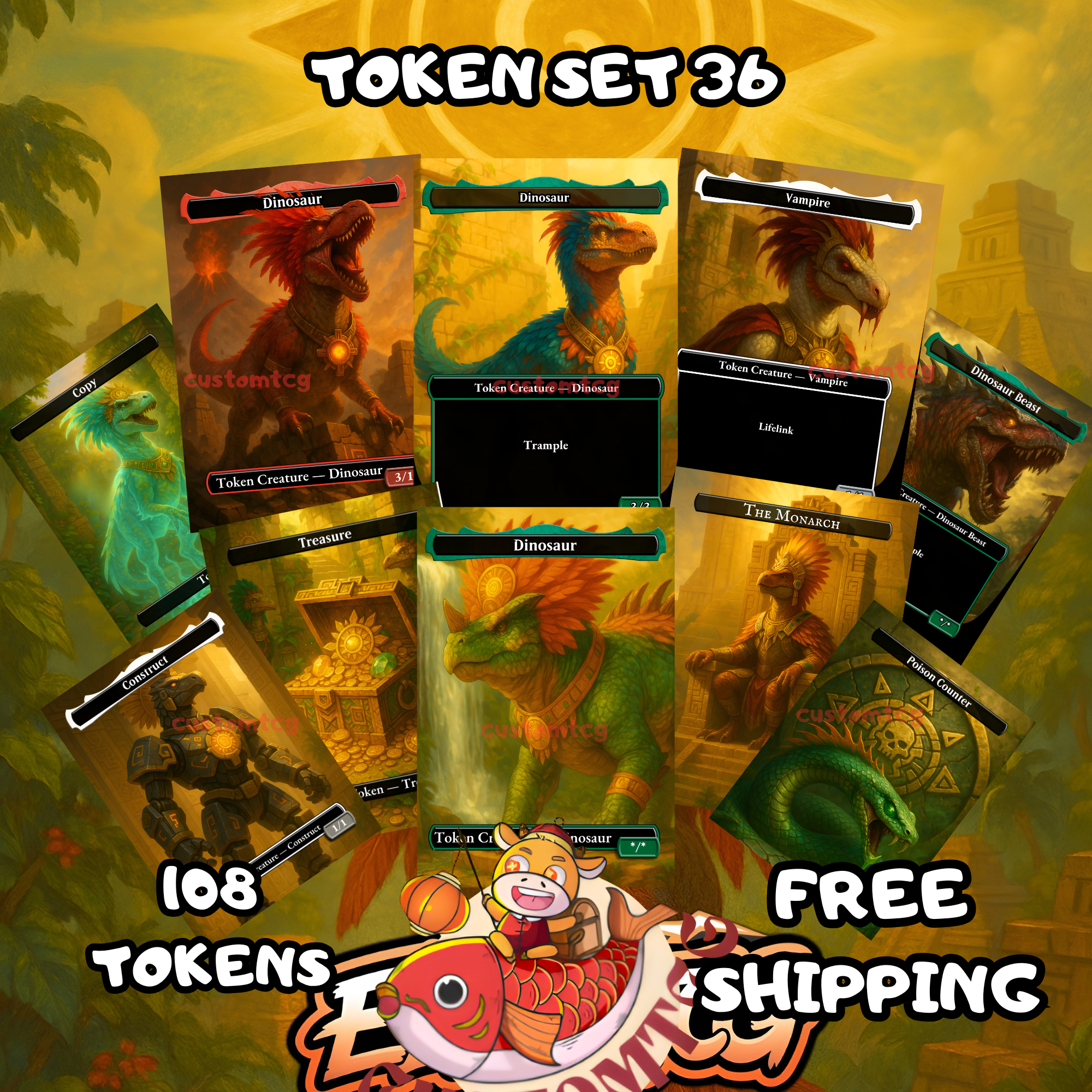 TOKEN SET 36 - Sun Empire Token Pack (108 Custom MTG Tokens)