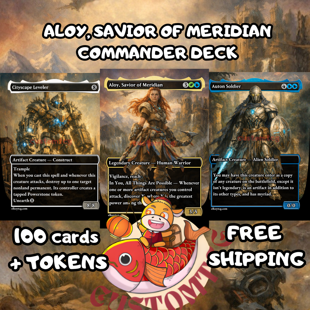 Aloy Savior of Meridian Commander Deck | 100 Custom Cards + Tokens | Sci-Fi Fantasy Art | Simic Artifact Discover