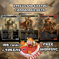 Atreus and Kratos Commander Deck | 100 Custom Cards + Tokens | God of War Art | Jeskai Experience Counters