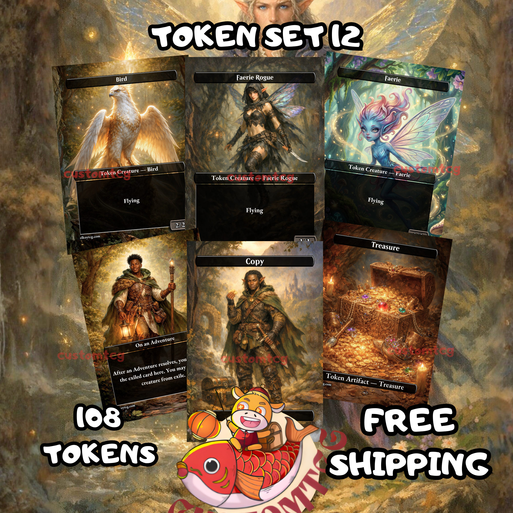 TOKEN SET 12 - 108 CUSTOM TOKENS FOR MTG