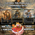 Katara the Fearless Custom Commander Deck – 100 Cards + Tokens | Avatar Allies Tribal | Fantasy Art | Unique Card Designs