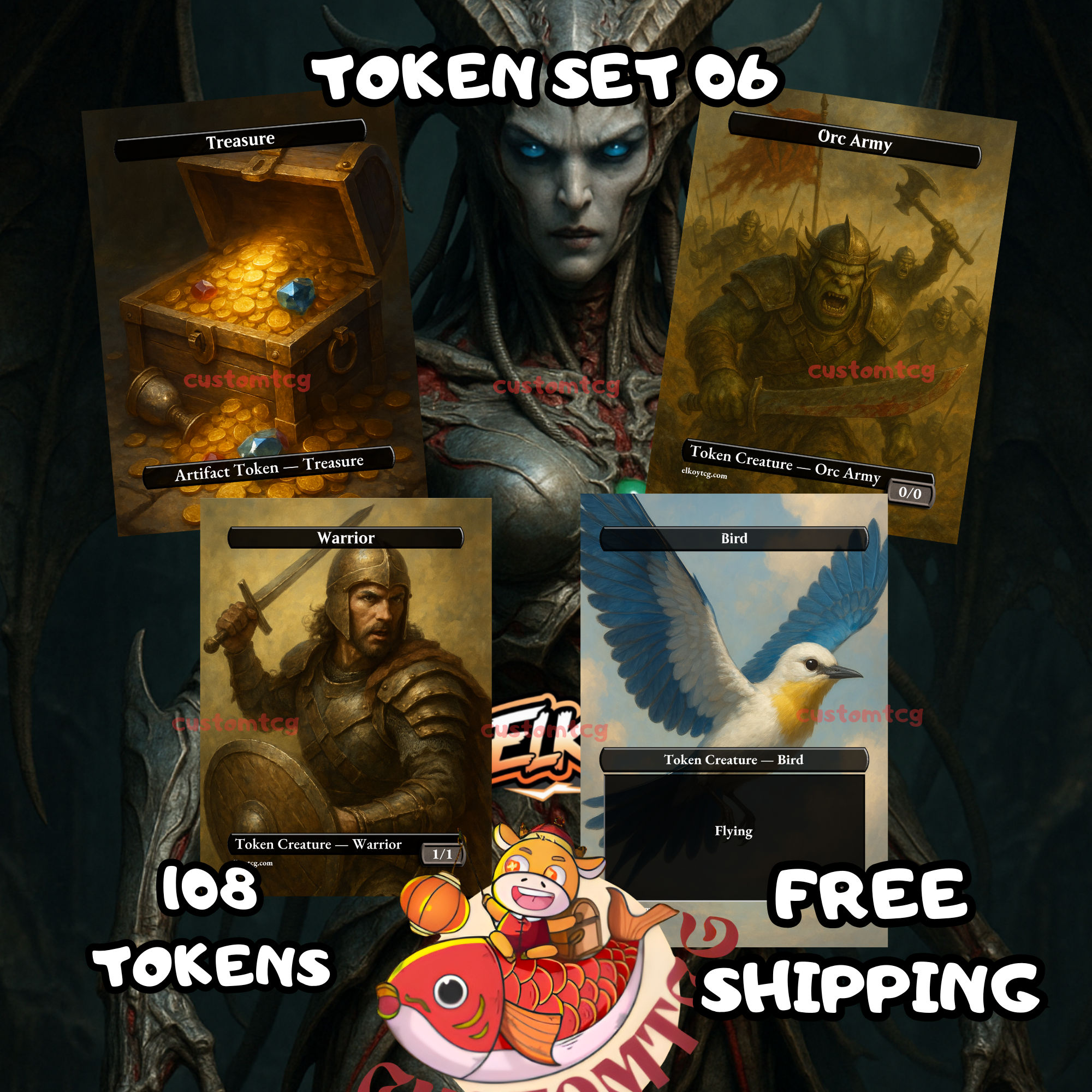 Token Set 06 — 108 MTG Tokens + Matching Custom Cardback