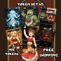 Token Set 121– 108 Fantasy Tokens for MTG (Elf Warrior, Insect, Snake, Scarecrow, Treasure + Poison Counter)