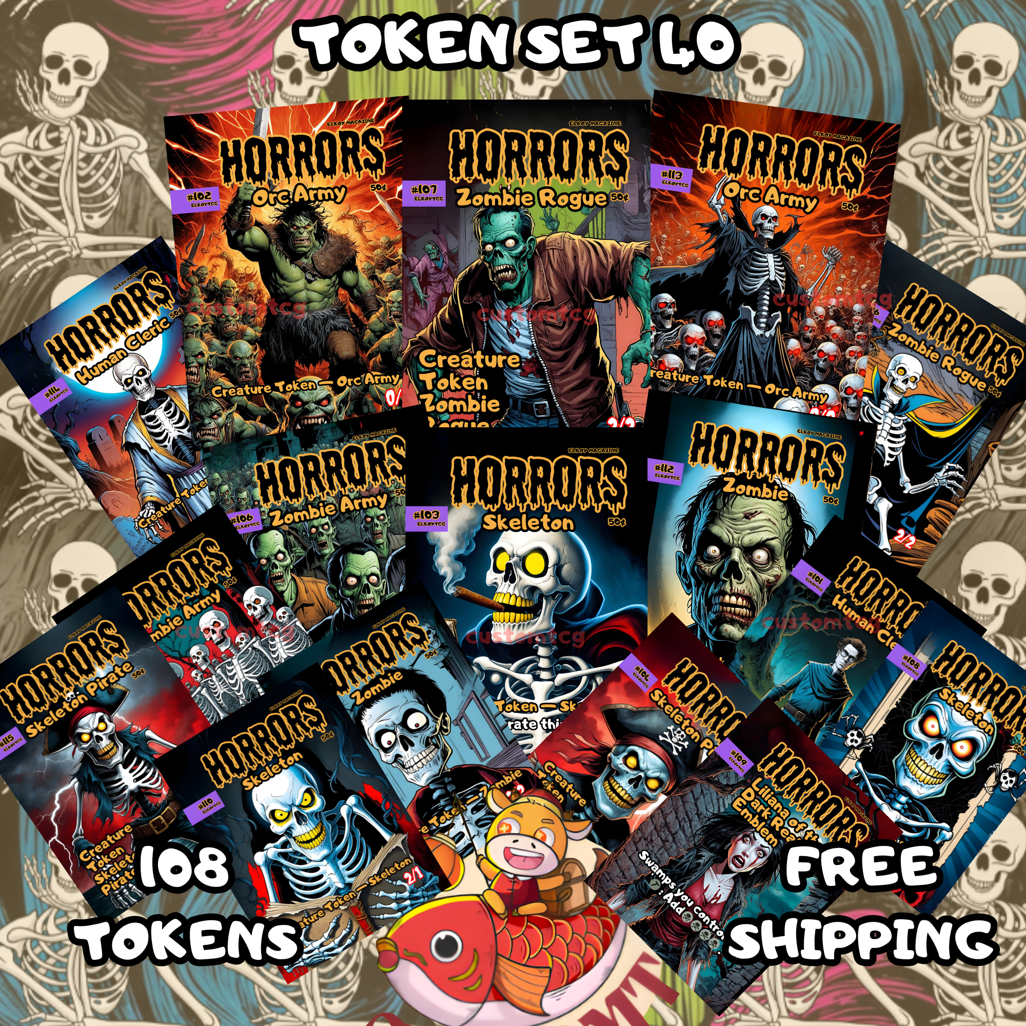 TOKEN SET 40 - 108 CUSTOM TOKENS FOR MTG