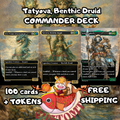 Tatyova, Benthic Druid Custom Commander Deck — Lands and Card Draw | Simic | Fantasy Art Proxy Deck