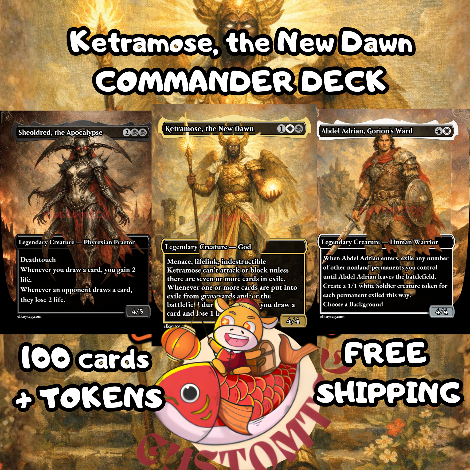 Ketramose, the New Dawn Custom Commander Deck — Exile and Graveyard Synergy | Fantasy Art Proxy Deck