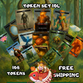 Token Set 104 — 108 Tokens for MTG (Poison Counter / Scarecrow / Snake / Insect / Elf Warrior / Treasure)