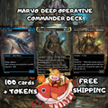 Marvo, Deep Operative Commander Deck – 100 Custom Cards + Tokens | Clash & Copy | Extra Turns | Eldritch Fantasy Art | Free Shipping