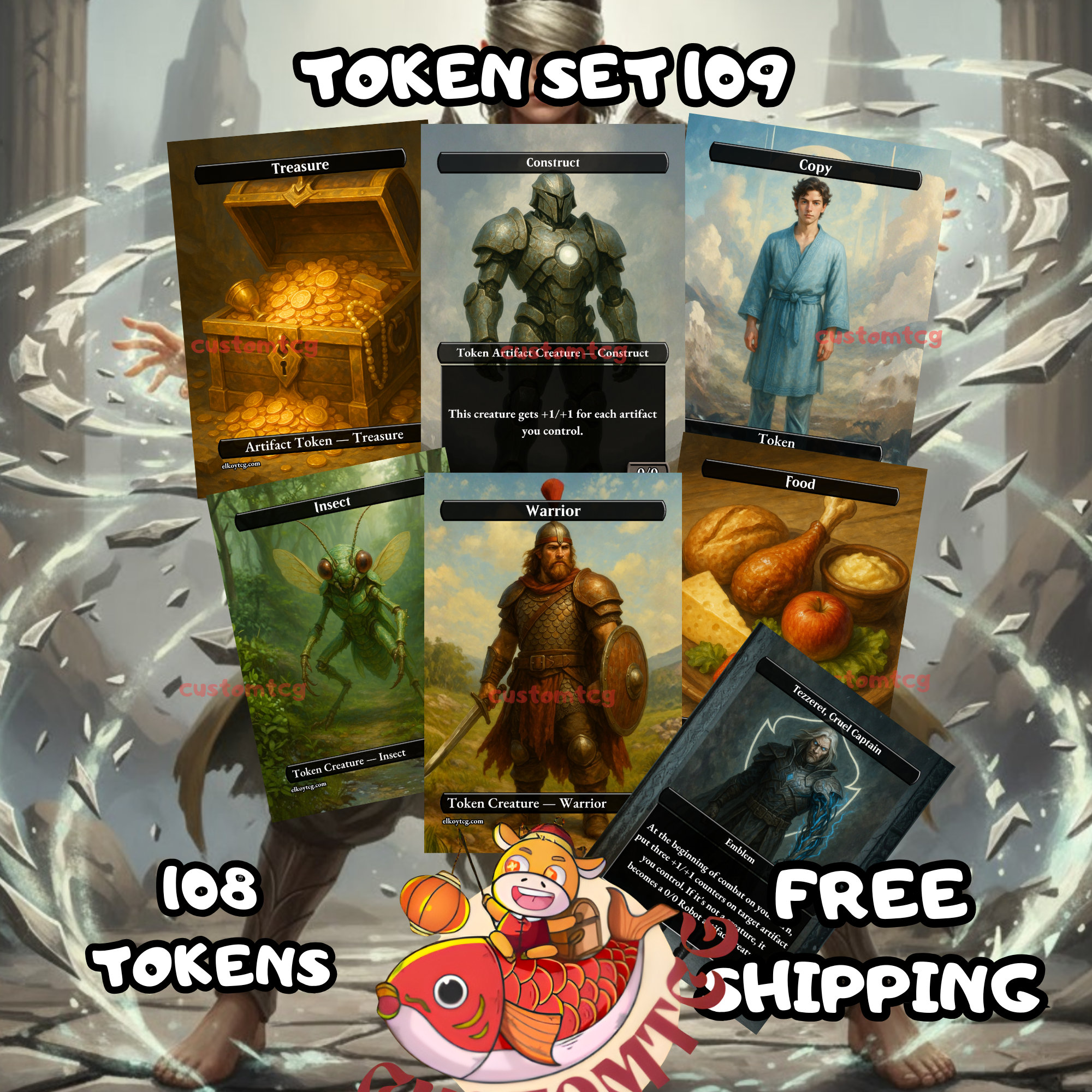Token Set 109 Tezzeret Emblem & Artifact Staples Pack (108 Tokens)