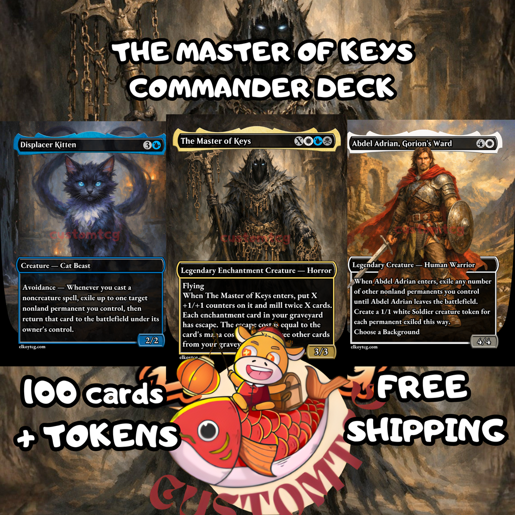 The Master of Keys Commander Deck | 100 Custom Cards + Tokens | Dark Fantasy Art | Esper Stax Control cEDH