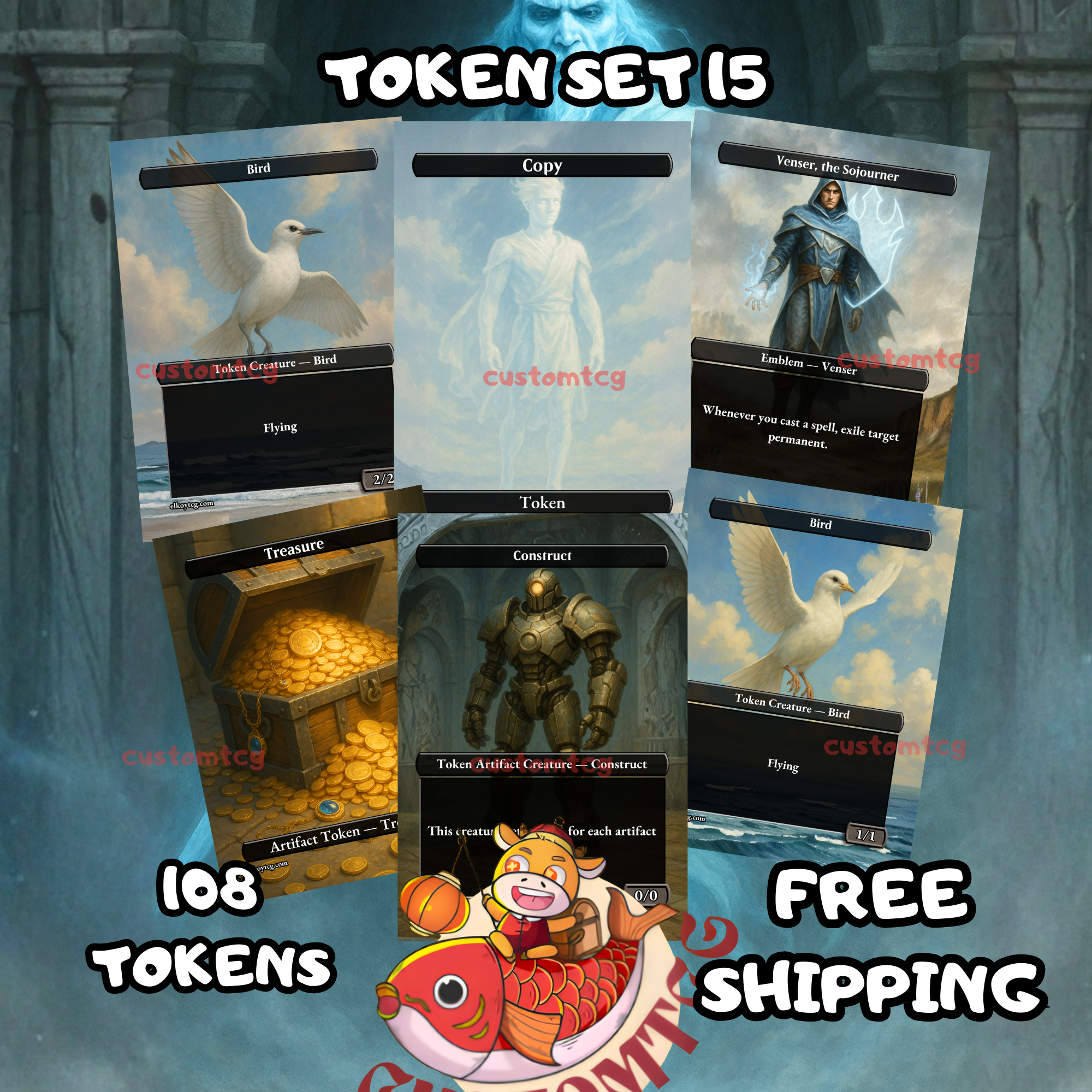 TOKEN SET 15 — 108 Tokens + Matching Custom Cardback