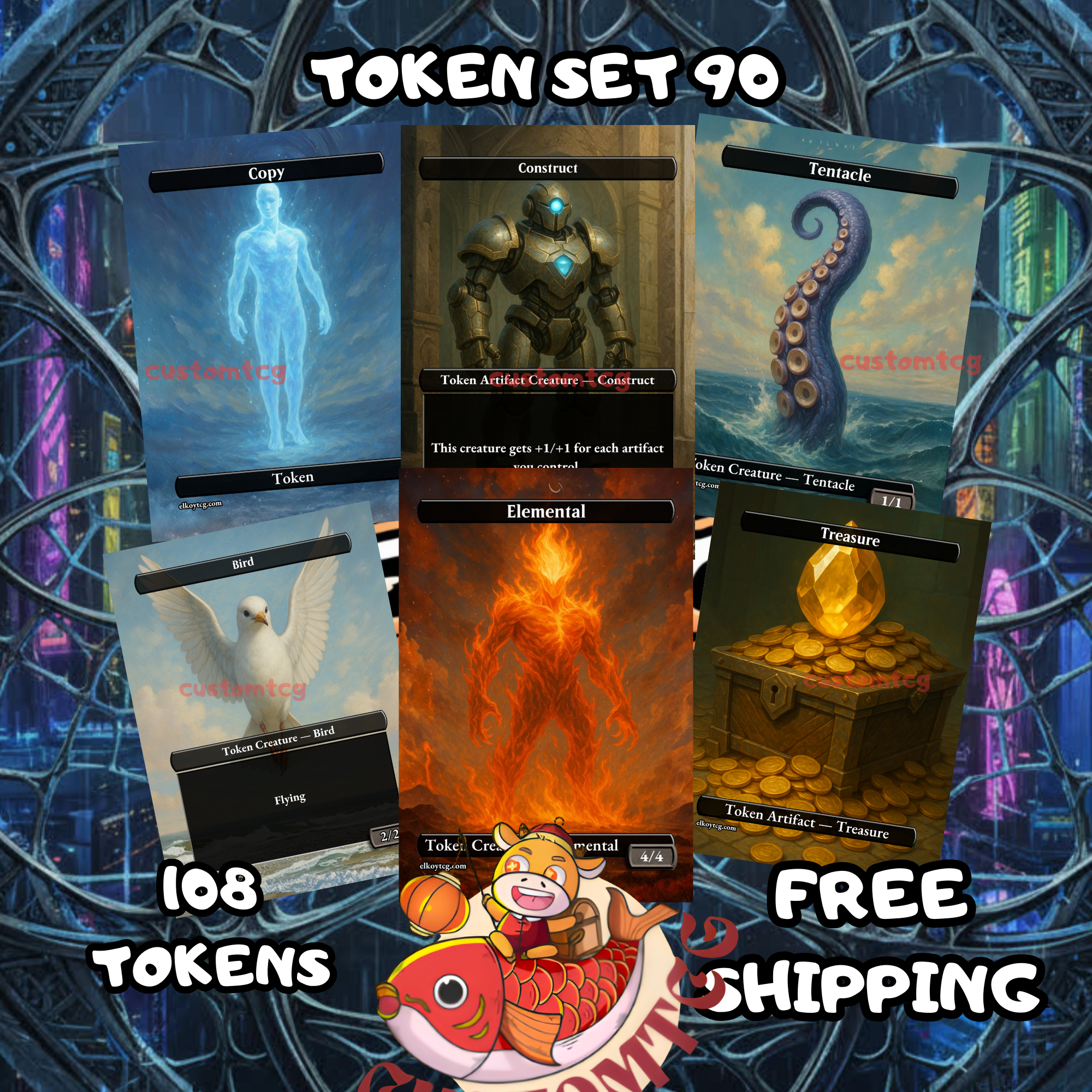 TOKEN SET 90 • 108 Tokens • Elementals, Tentacles & Artifacts