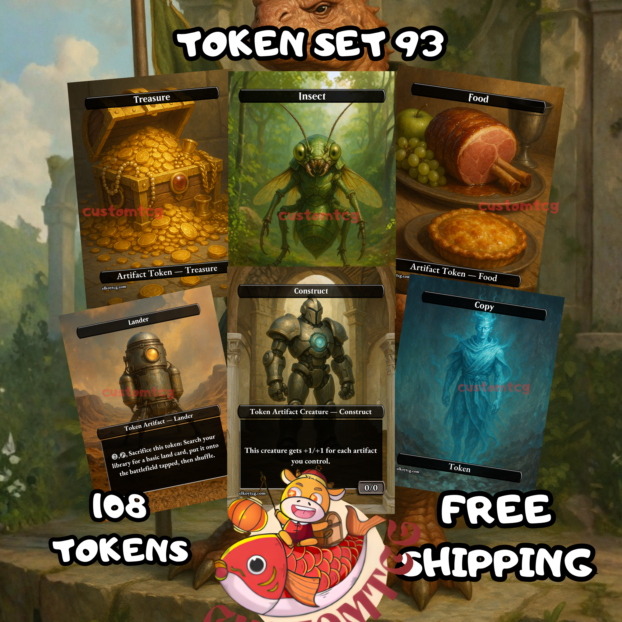 TOKEN SET 93 • 108 Tokens • Treasure, Food & Utility Artifacts