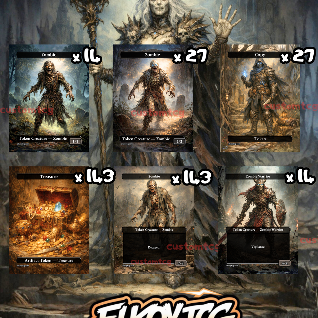 Token Set 113 Zombie Horde & Copy Pack (108 Tokens)