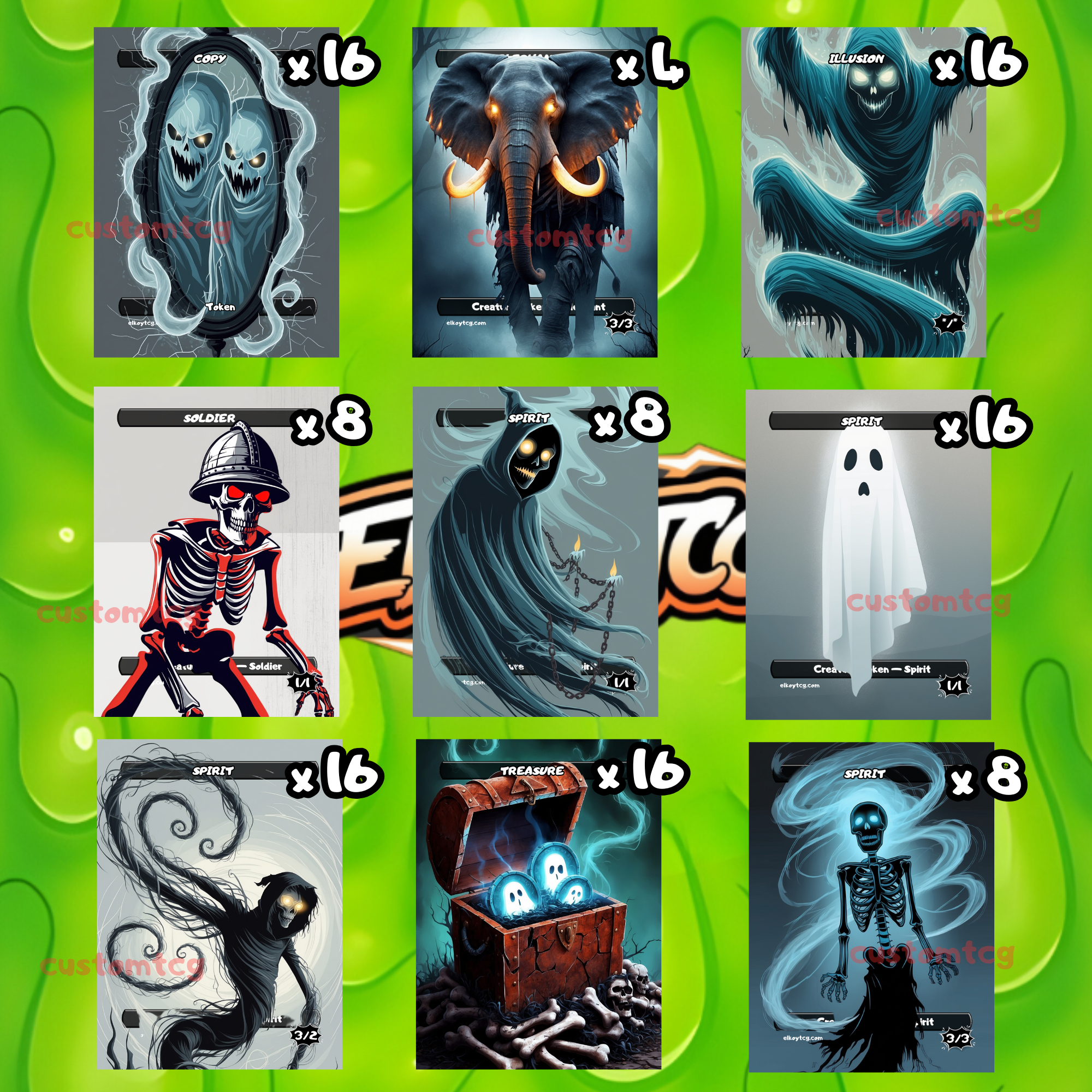 TOKEN SET 89 • 108 Tokens • Spooky Spirits & Illusions
