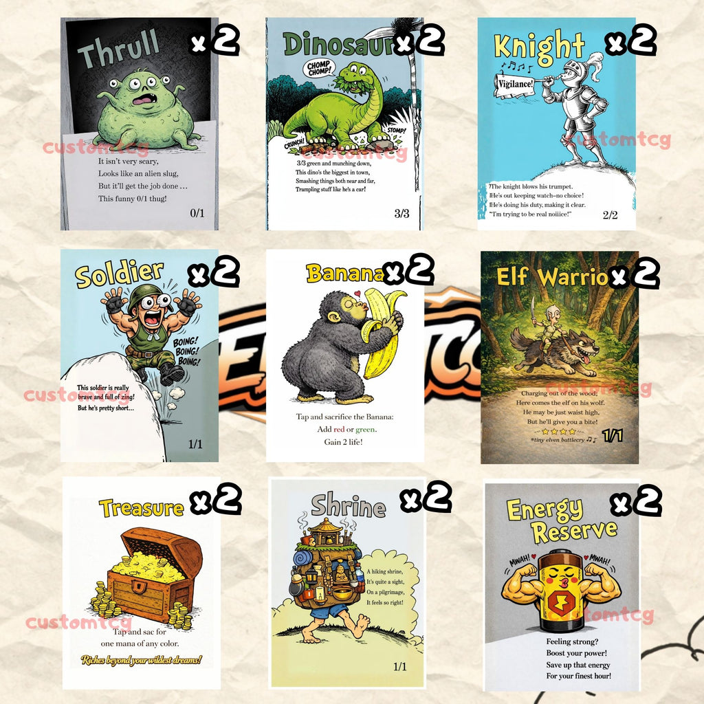 Token Set 144 - 108 Custom MTG Token Cards - 54 Unique Designs, 2 Copies Each