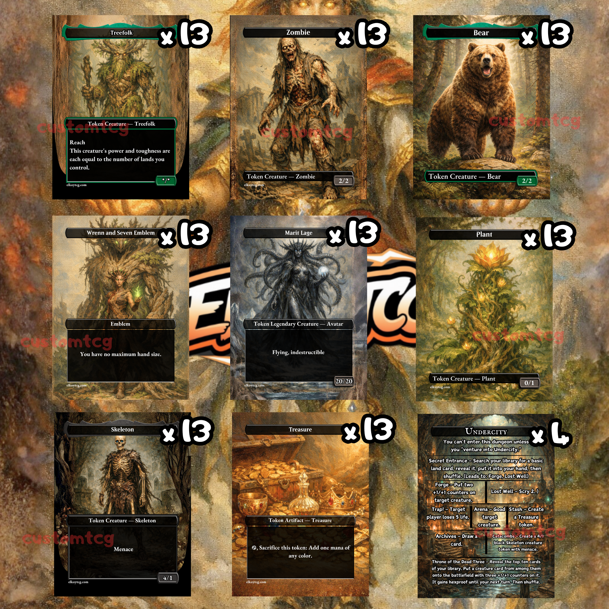 Marit Lage, Undercity & Token Variety Pack (108 Tokens) | Token Set 134