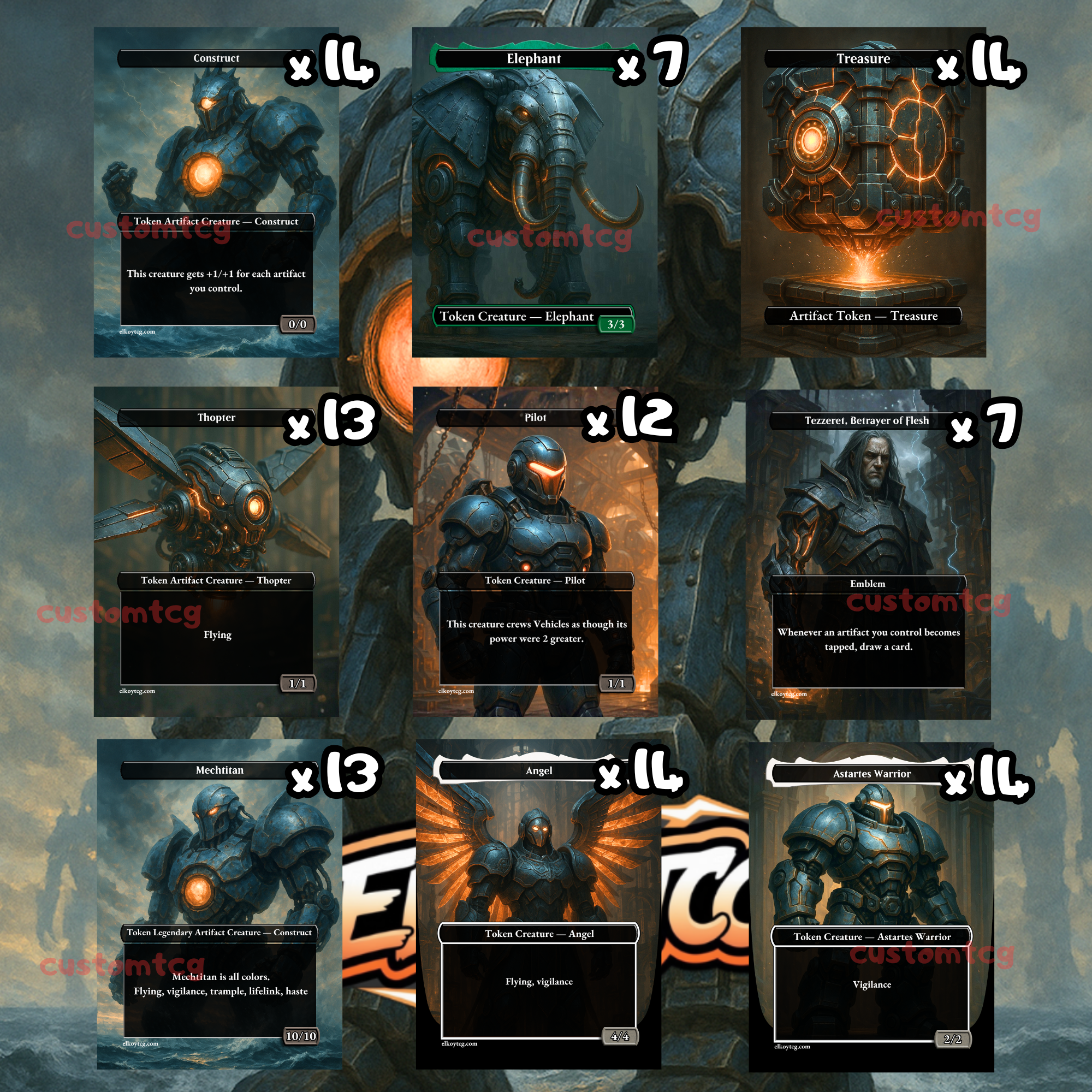TOKEN SET 87 • 108 Tokens • Mech Titans & Warriors