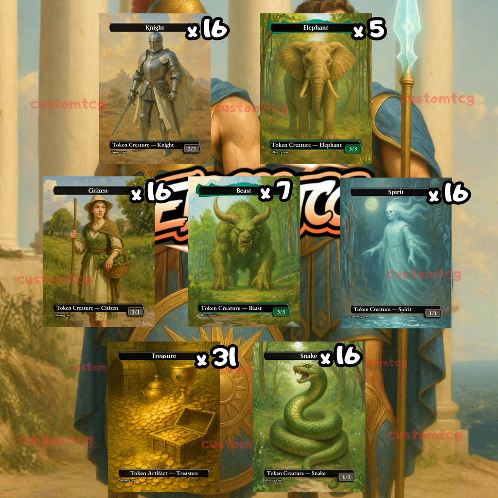 Token Set 58 — Classic Fantasy Custom Token Pack for MTG (108 Cards)