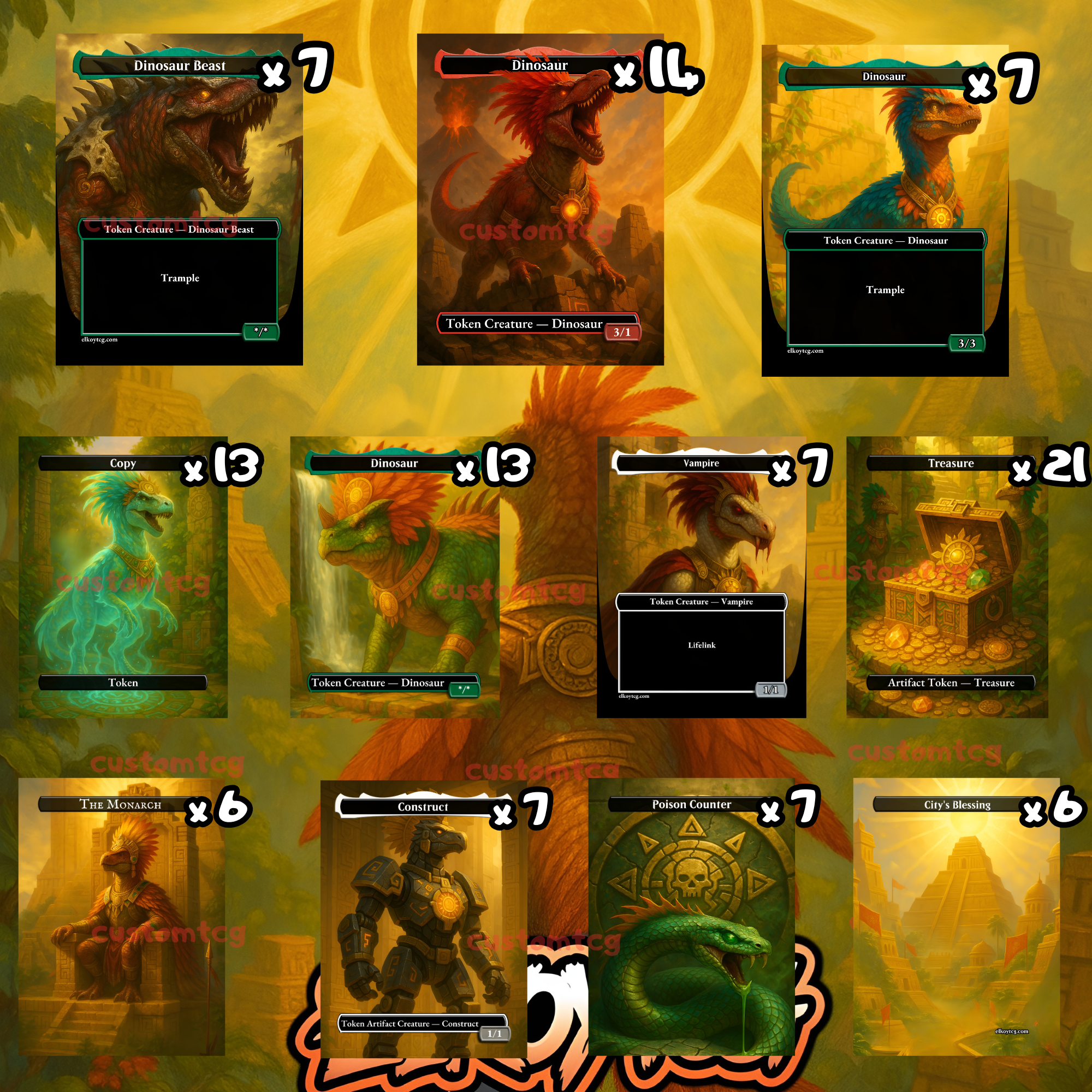 TOKEN SET 36 - Sun Empire Token Pack (108 Custom MTG Tokens)