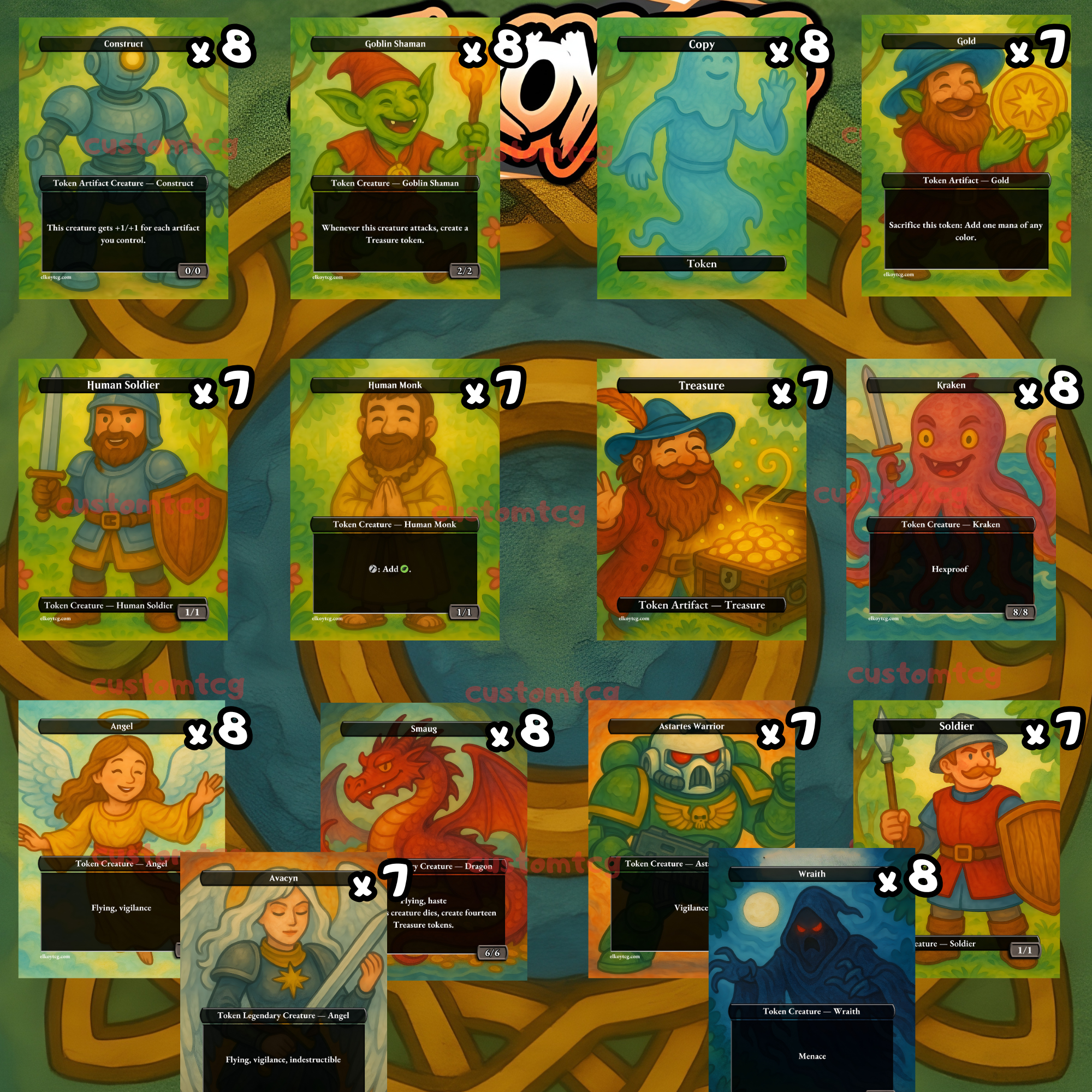 Token Set 108 Cartoon Fantasy Token Pack (108 Tokens)
