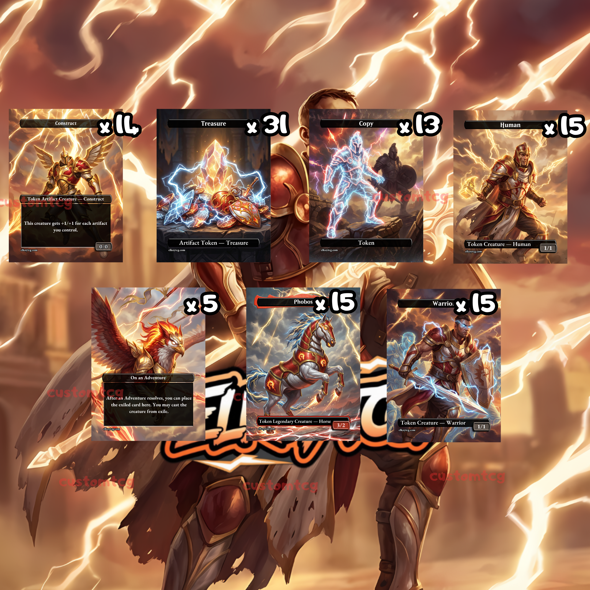 Token Set 60 — Lightning Legion Custom Token Pack for MTG (108 Cards)