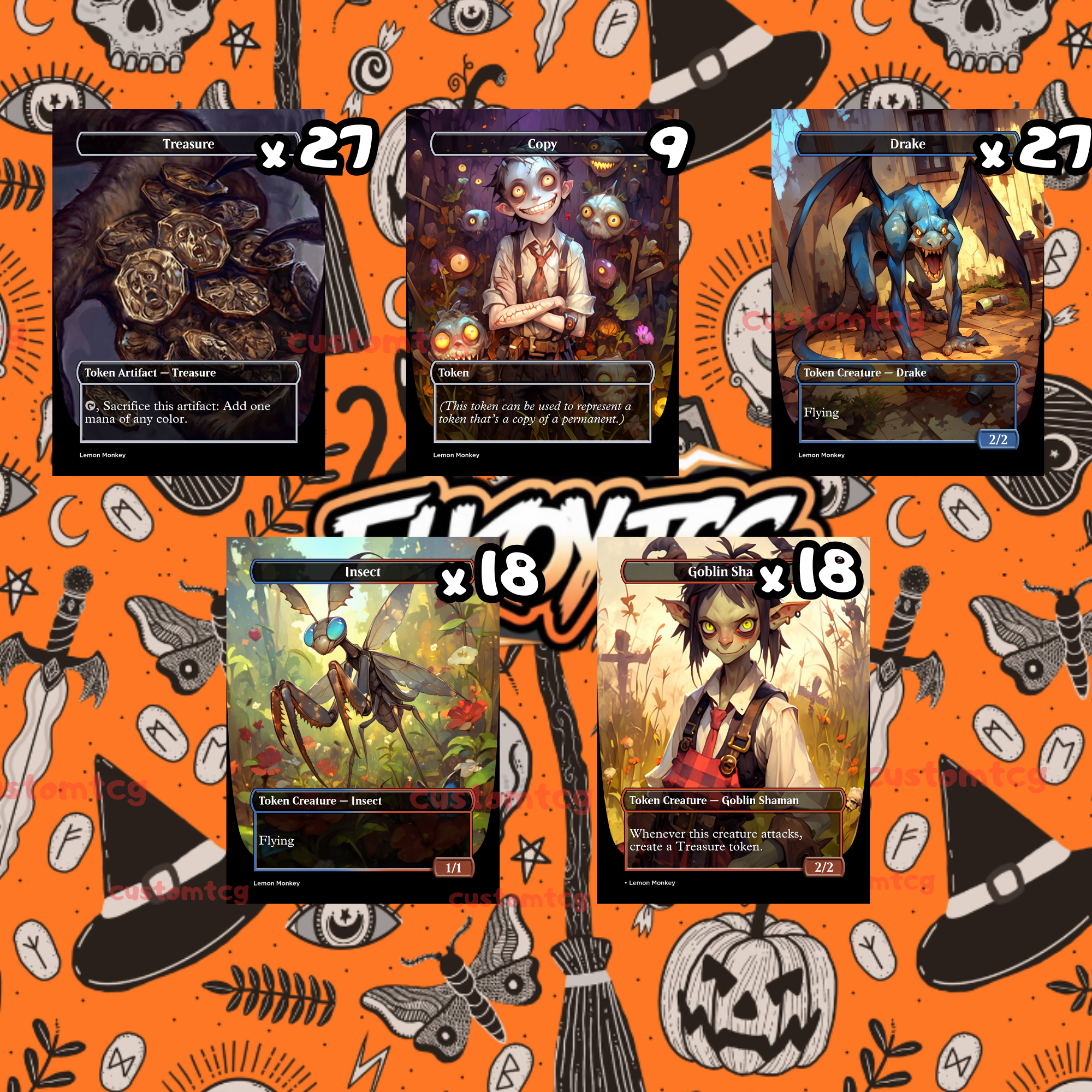 Token Set 61 — Spooky Halloween Mischief Custom Token Pack for MTG (108 Cards)