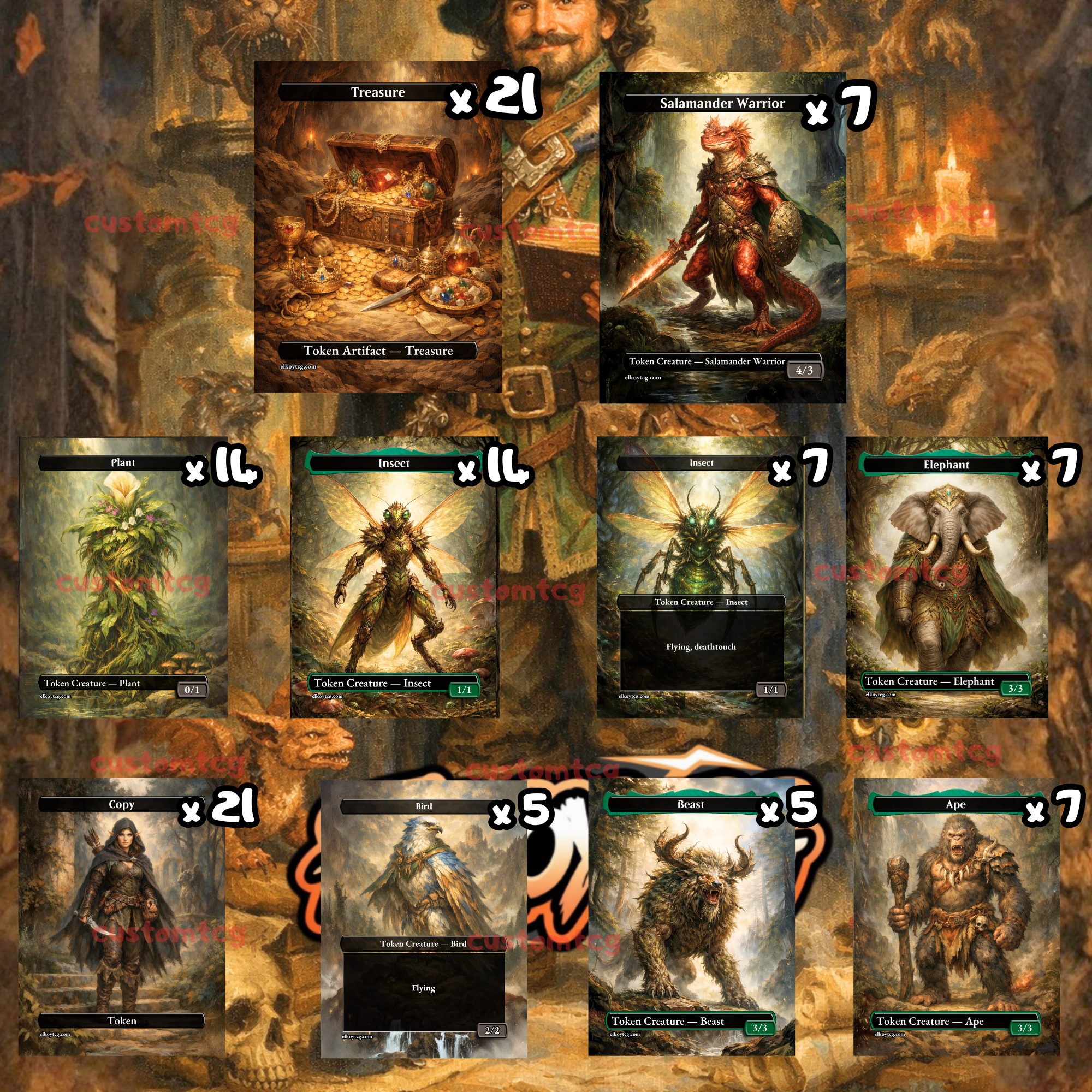 Token Set 116 Treasure & Creature Variety Pack (108 Tokens)